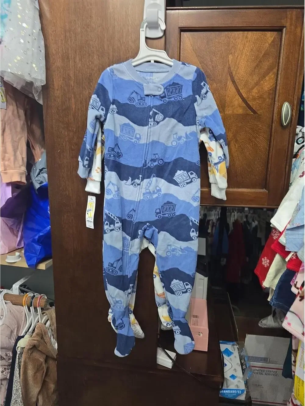 18m brand new 2 pack of fleece footed pajamas.Item 742